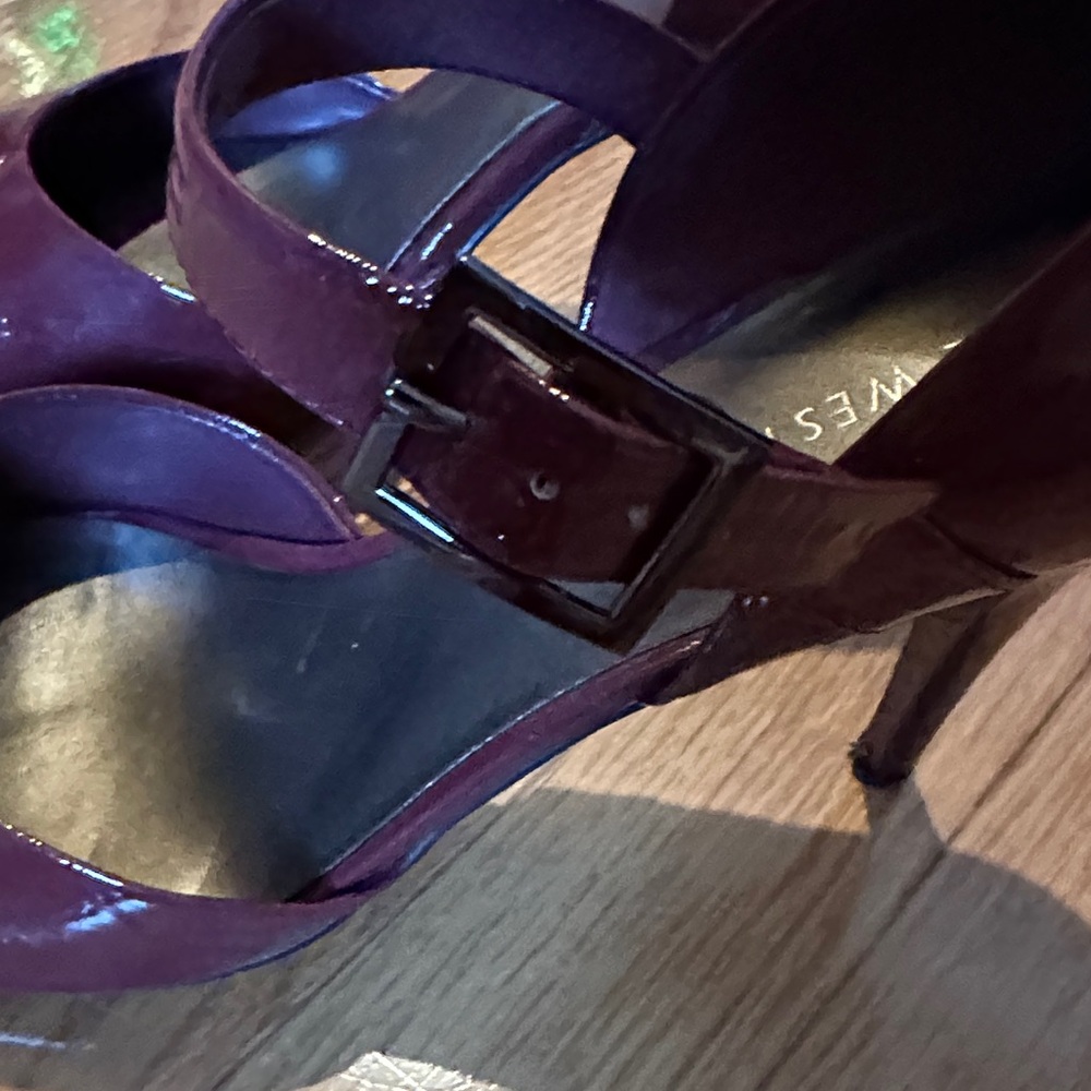 Nine West Dark Red Strappy Heels - Picture 3 of 6